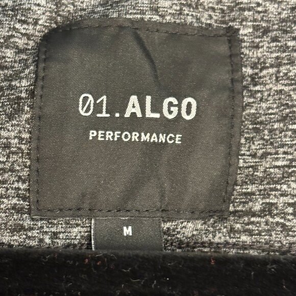 01.Algo Medium (M) Performance Dark Gray Quarter Zip Sweater Pullover - Picture 2 of 2